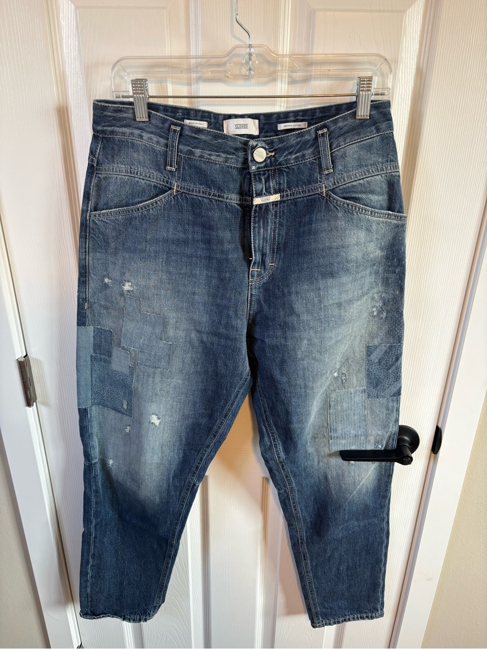Closed Women's Blue Boyfriend Jeans with Patchwork